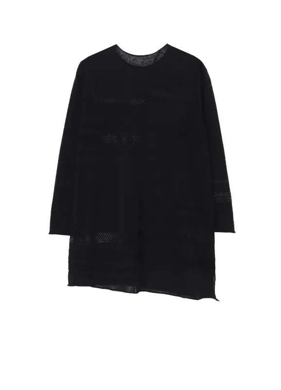 12G 2P STRIPE PANELED SWEATER sold by Yohji Yamamoto