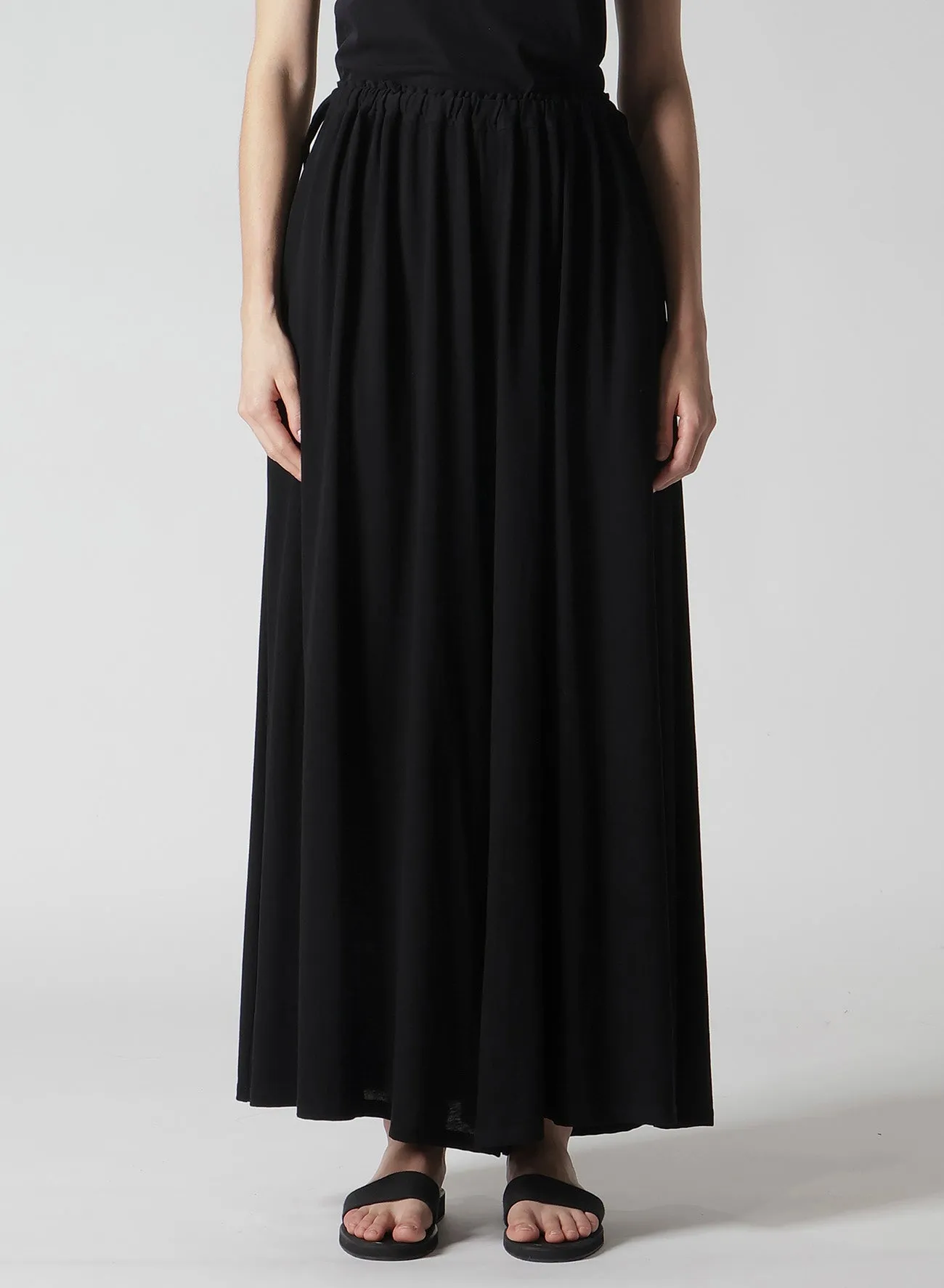 COTTON SINGLE JERSEY SKIRT-LIKE GATHER PANTS sold by Yohji Yamamoto product image thumbnail 2