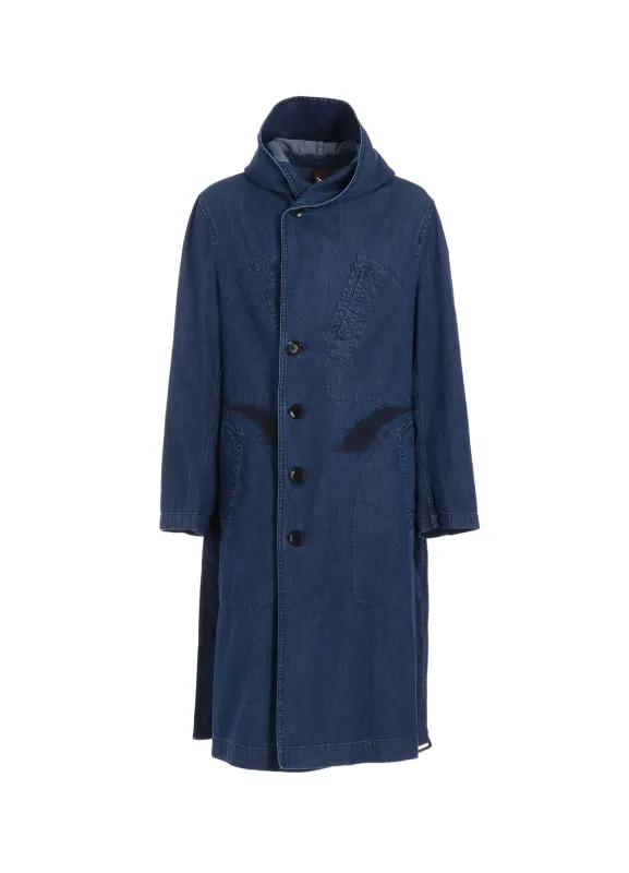 8OZ DENIM + DUNGAREE HOODED COATS WITH POCKETS sold by Yohji Yamamoto