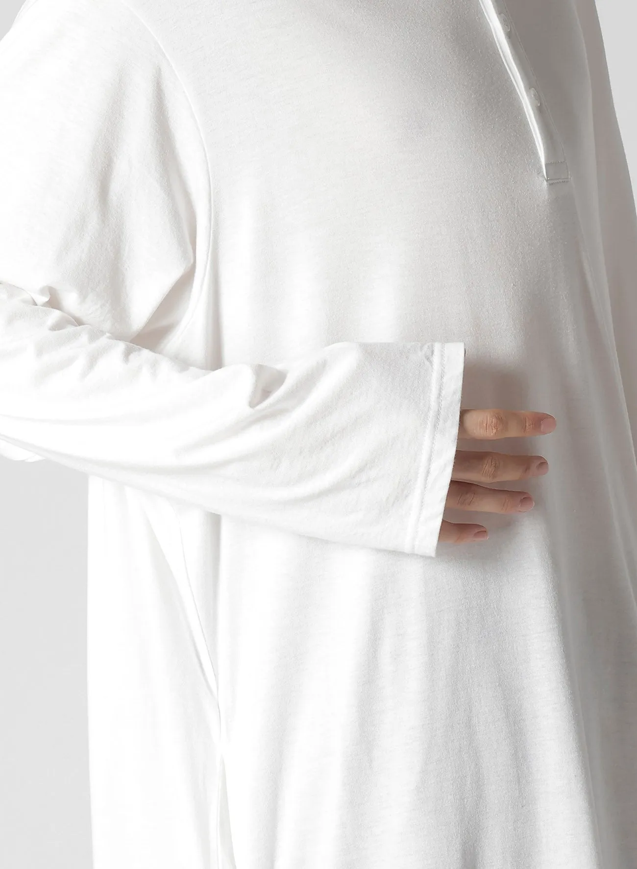 COTTON MODAL JERSEY HENRY NECK LS T sold by Yohji Yamamoto product image thumbnail 4