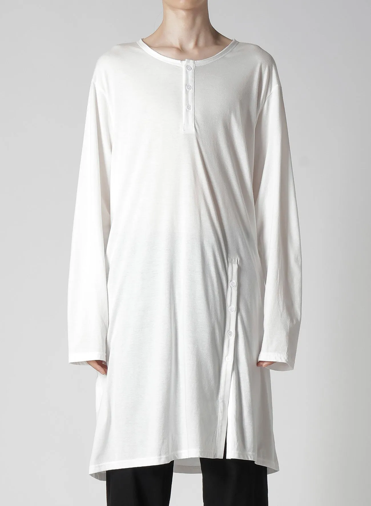 COTTON MODAL JERSEY HENRY NECK LS T sold by Yohji Yamamoto product image thumbnail 2
