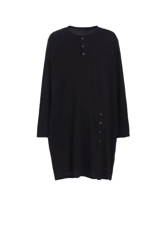 COTTON MODAL JERSEY HENRY NECK LS T sold by Yohji Yamamoto