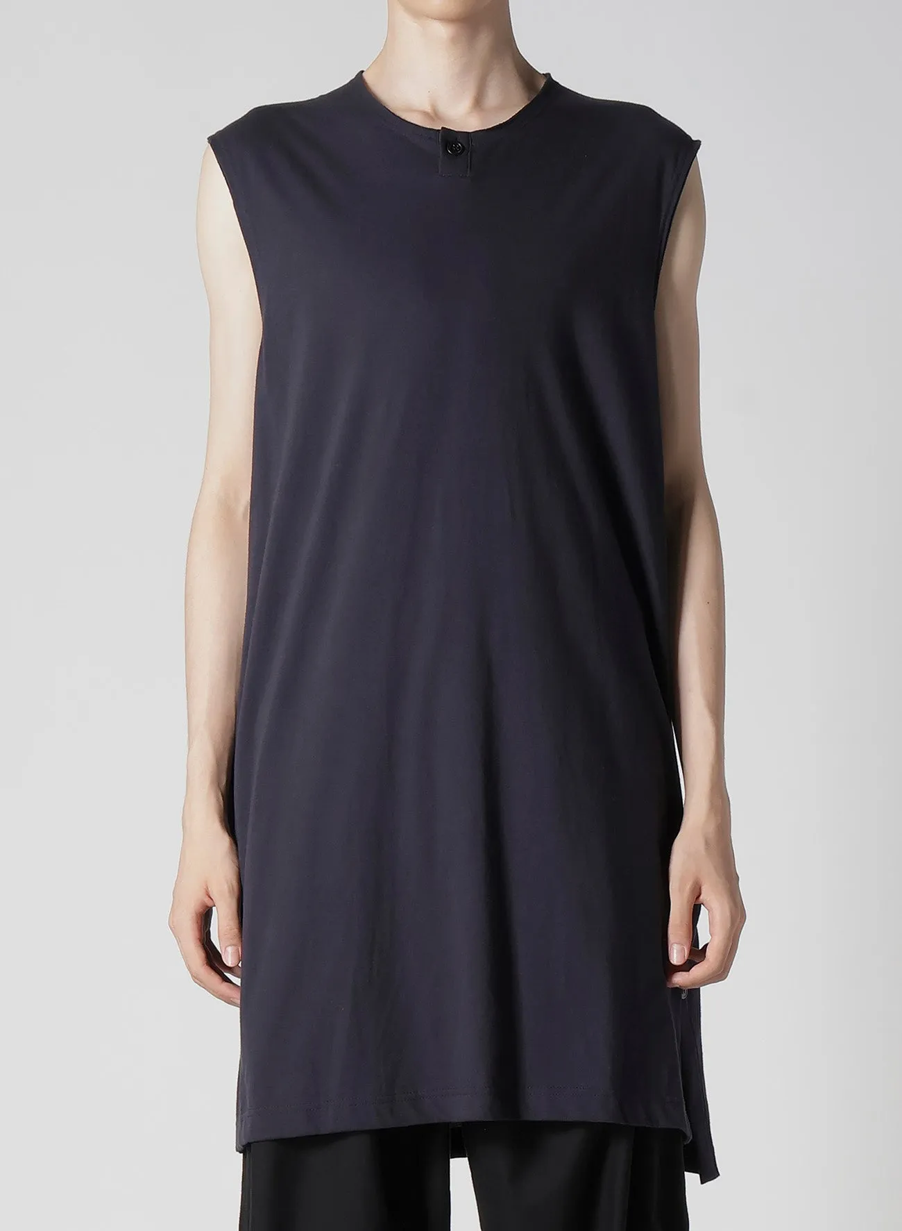 COMBED SINGLE JERSEY SINGLE BUTTON TANK TOP sold by Yohji Yamamoto product image thumbnail 2