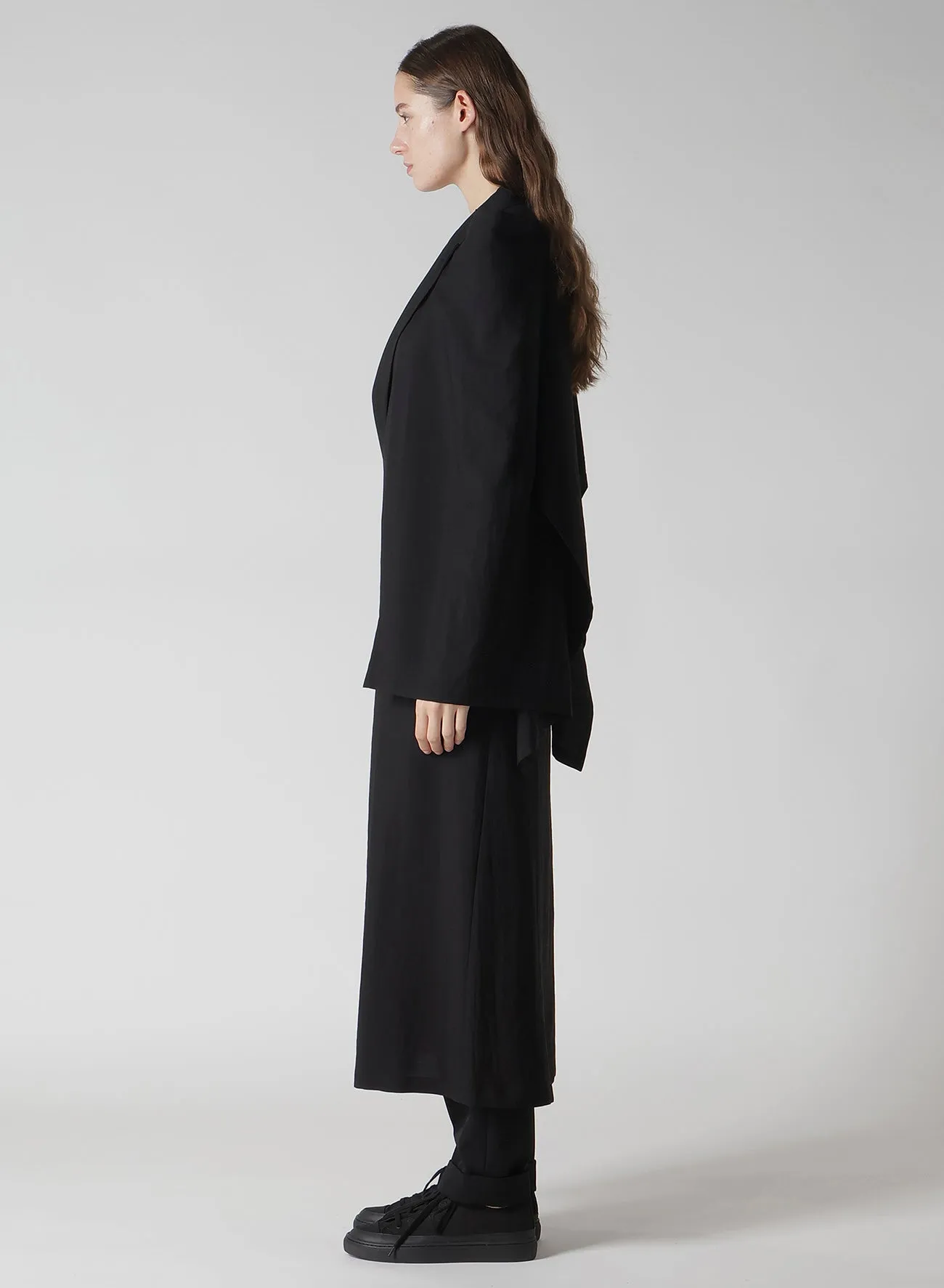 Cu/W HIGH TWISTED GABARDINE BOX SILHOUETTE COAT sold by Yohji Yamamoto product image thumbnail 4