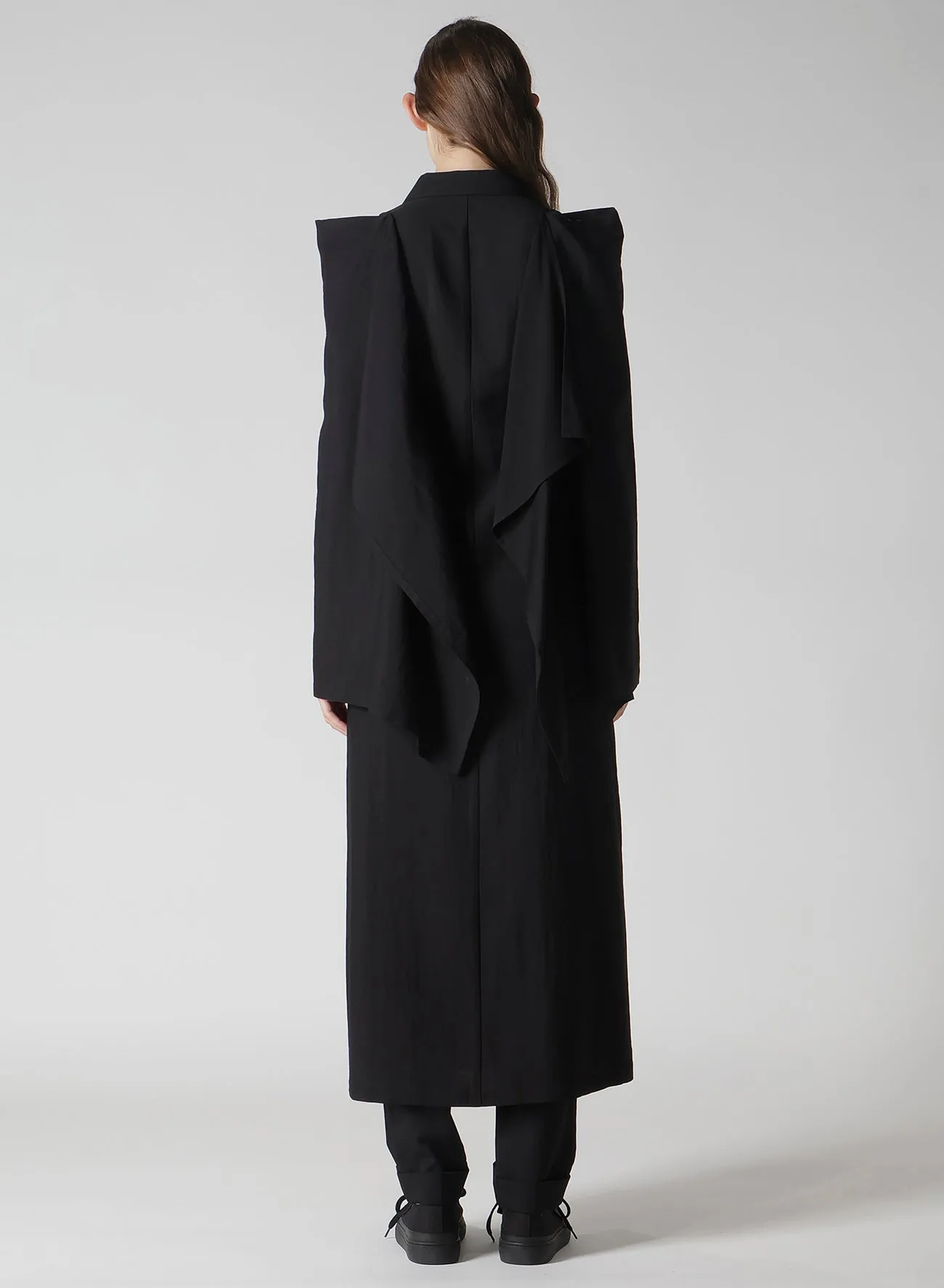 Cu/W HIGH TWISTED GABARDINE BOX SILHOUETTE COAT sold by Yohji Yamamoto product image thumbnail 5