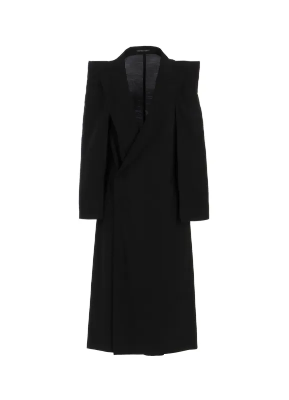 Cu/W HIGH TWISTED GABARDINE BOX SILHOUETTE COAT sold by Yohji Yamamoto