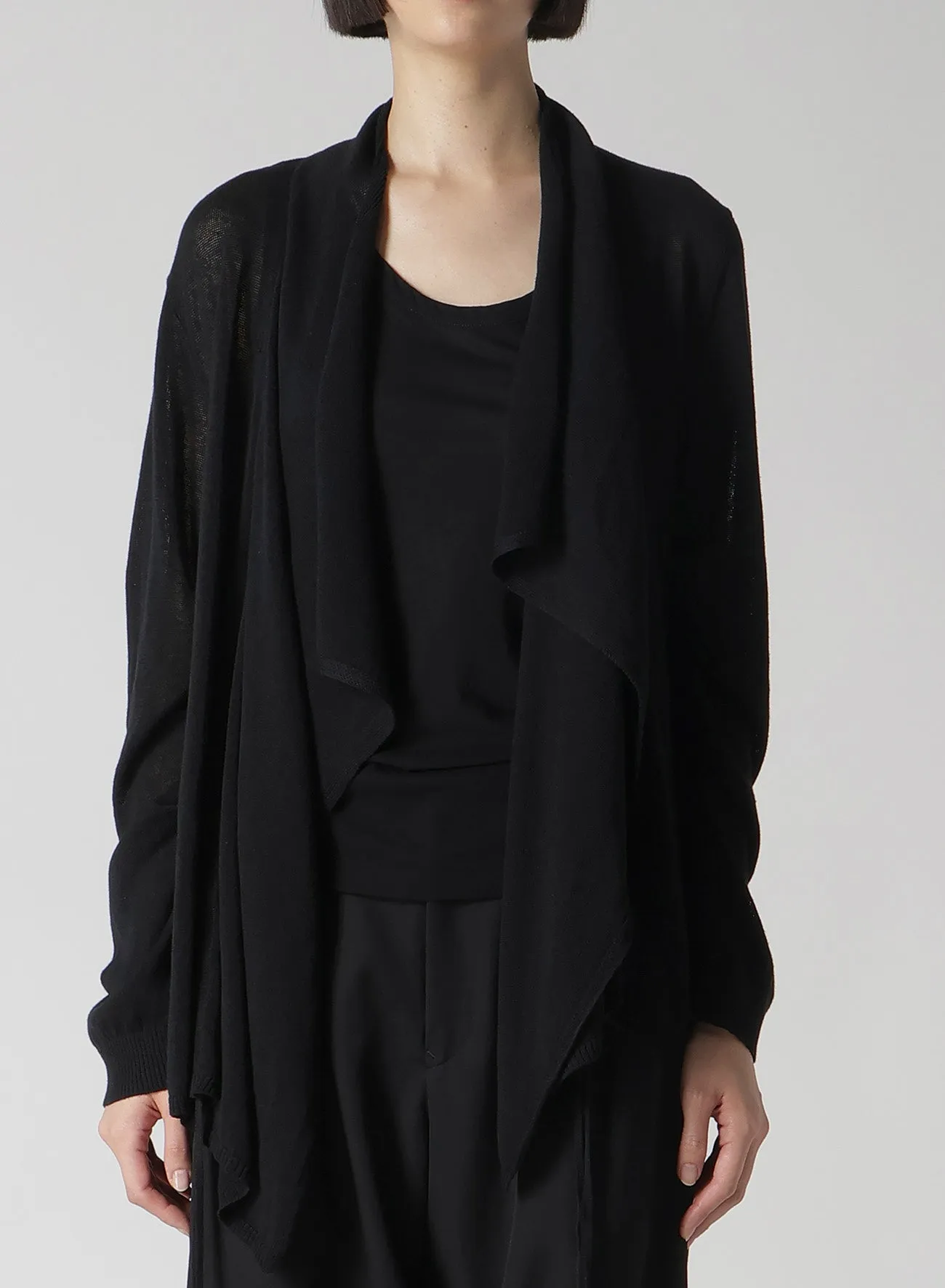 PLAIN STITCH GATHER DETAIL CARDIGAN sold by Yohji Yamamoto product image thumbnail 2