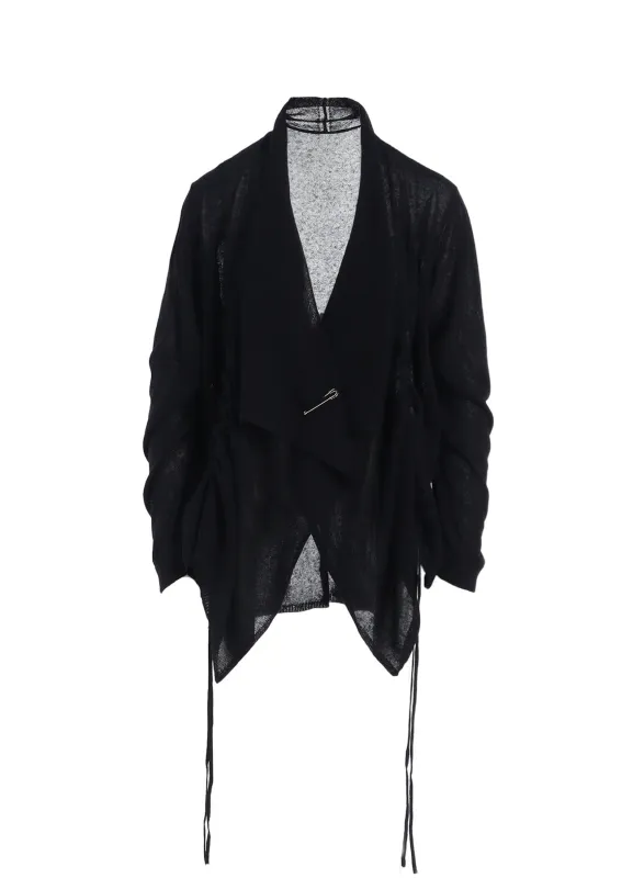 PLAIN STITCH GATHER DETAIL CARDIGAN sold by Yohji Yamamoto