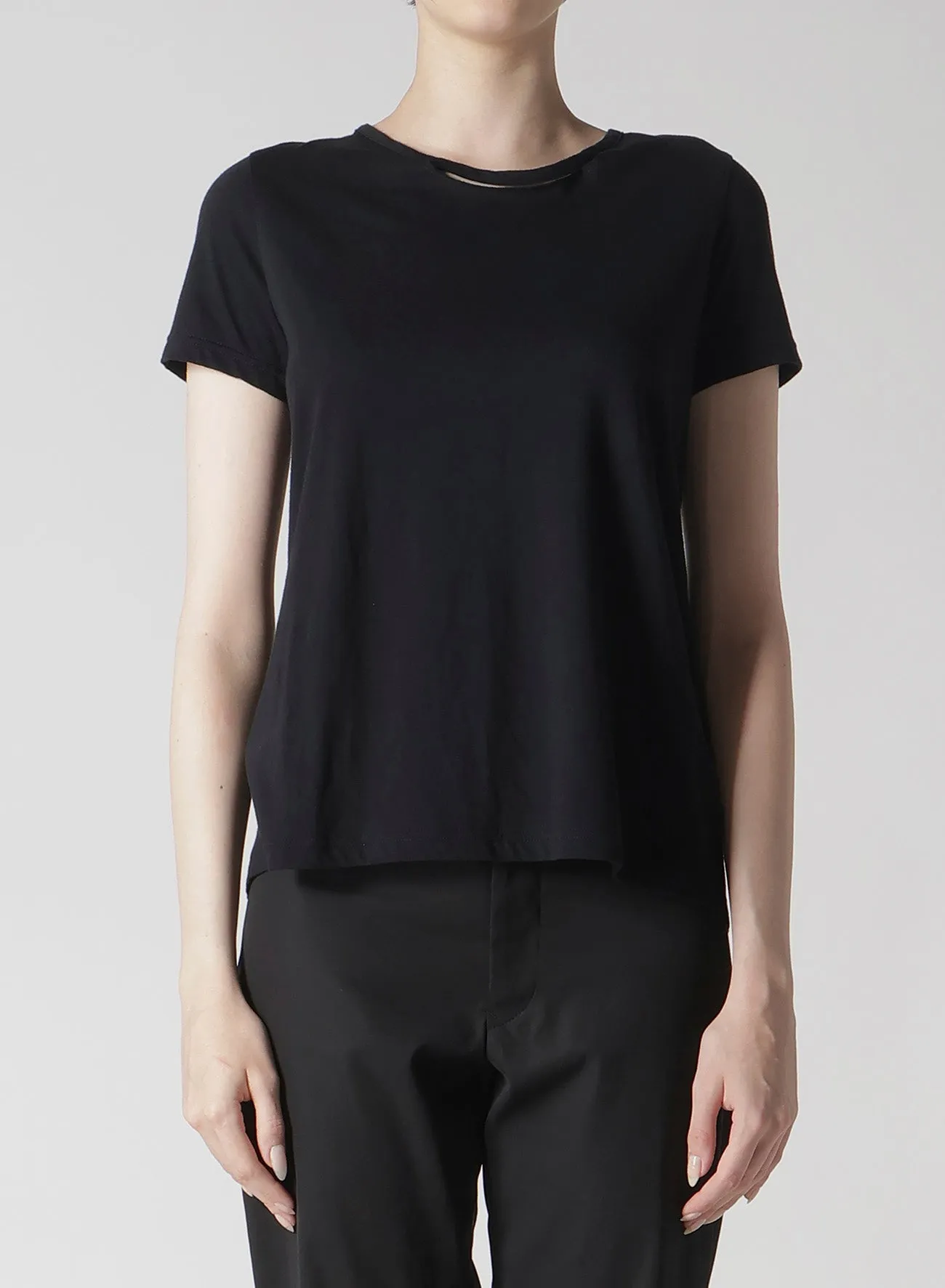 STF COTTON SINGLE JERSEY BACKSIDE STRAP T sold by Yohji Yamamoto product image thumbnail 2