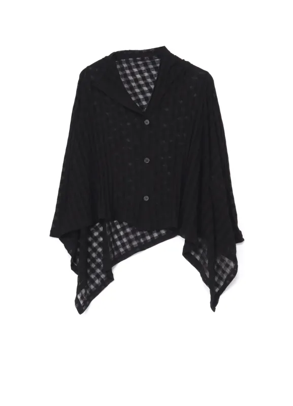 SHEER PLAID JACQUARD FLARE CARDIGAN sold by Yohji Yamamoto