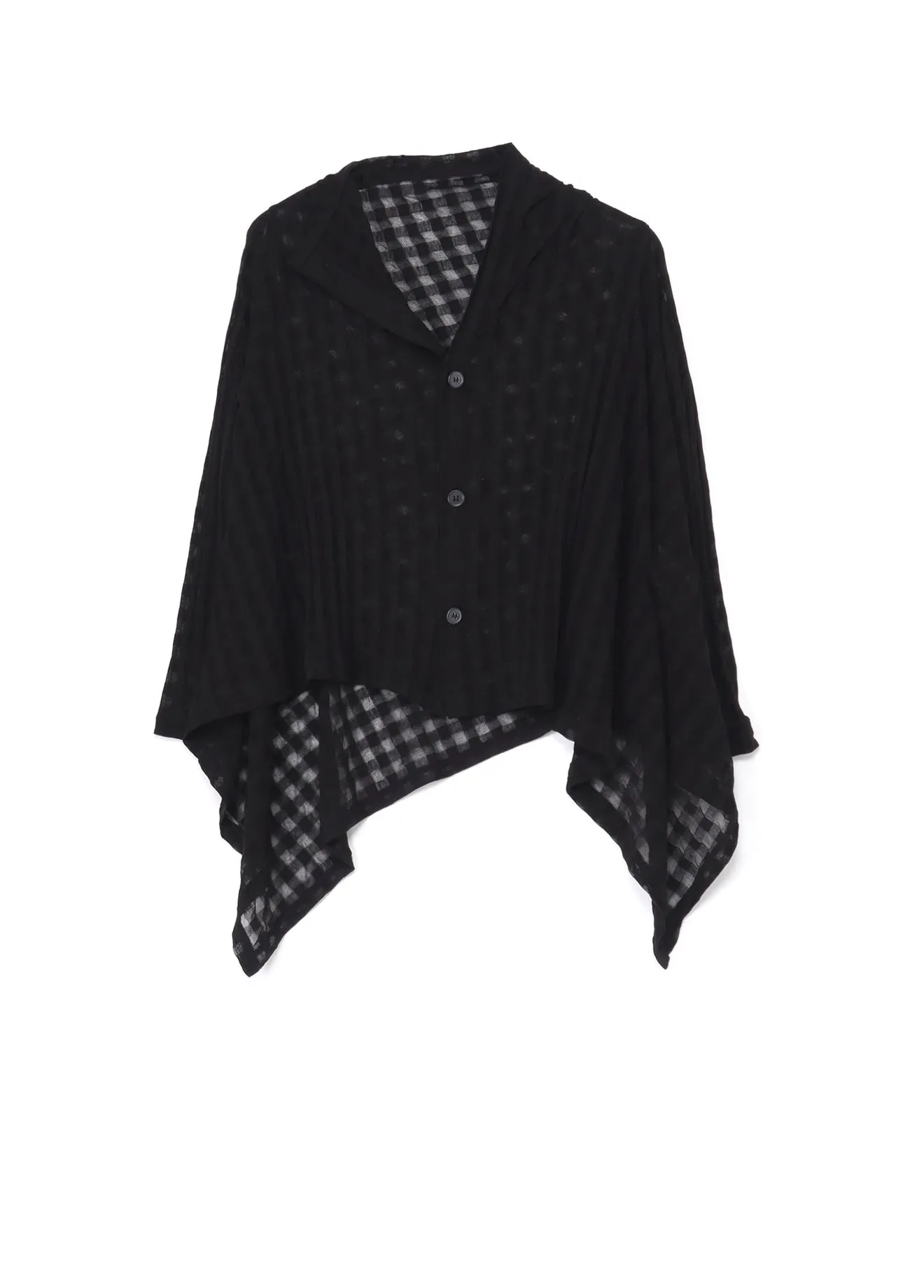 SHEER PLAID JACQUARD FLARE CARDIGAN sold by Yohji Yamamoto