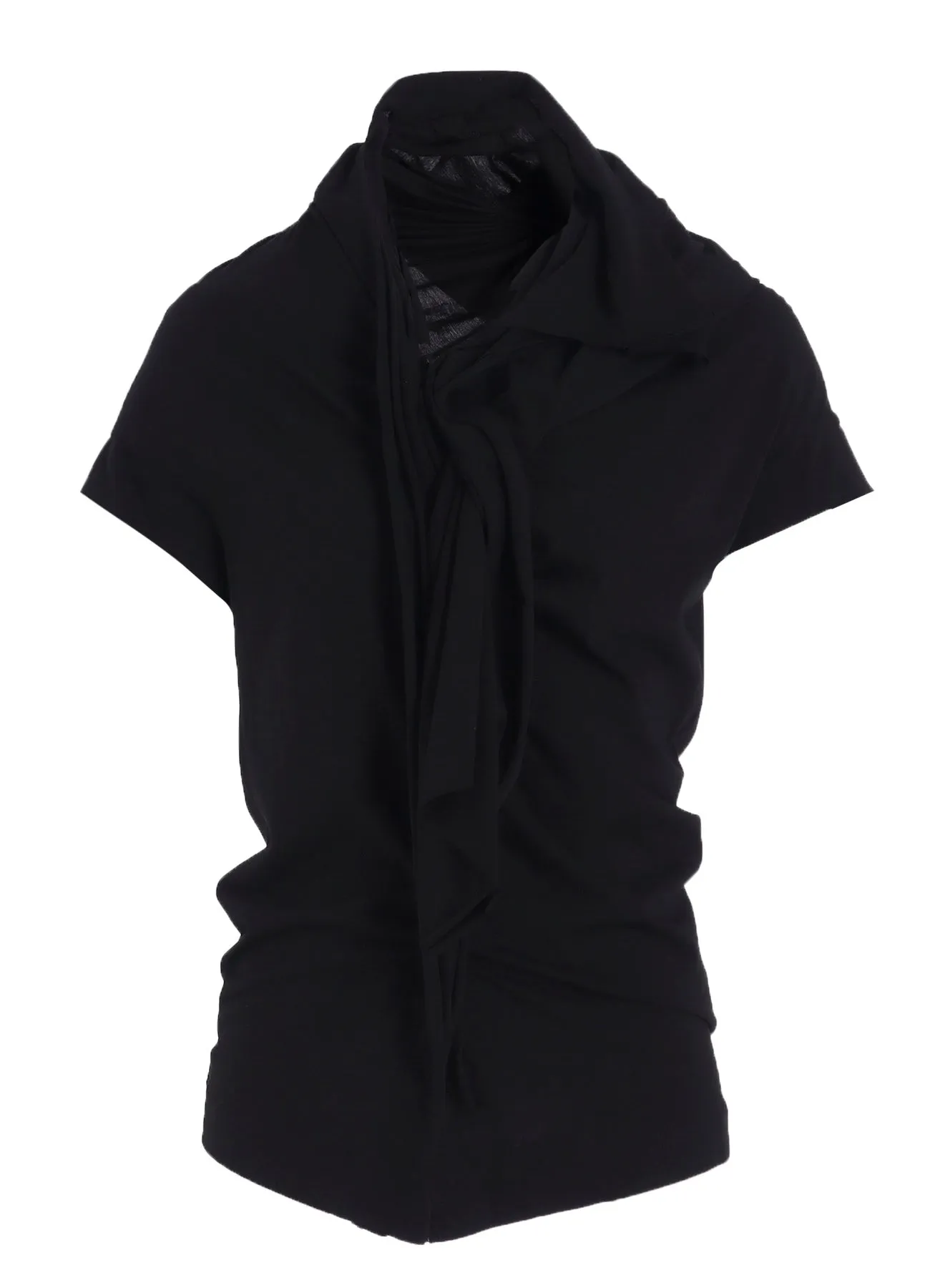 HIGH GAUGE AIRY JERSEY DRAPE DETAIL SHORT SLV T sold by Yohji Yamamoto product image thumbnail 2