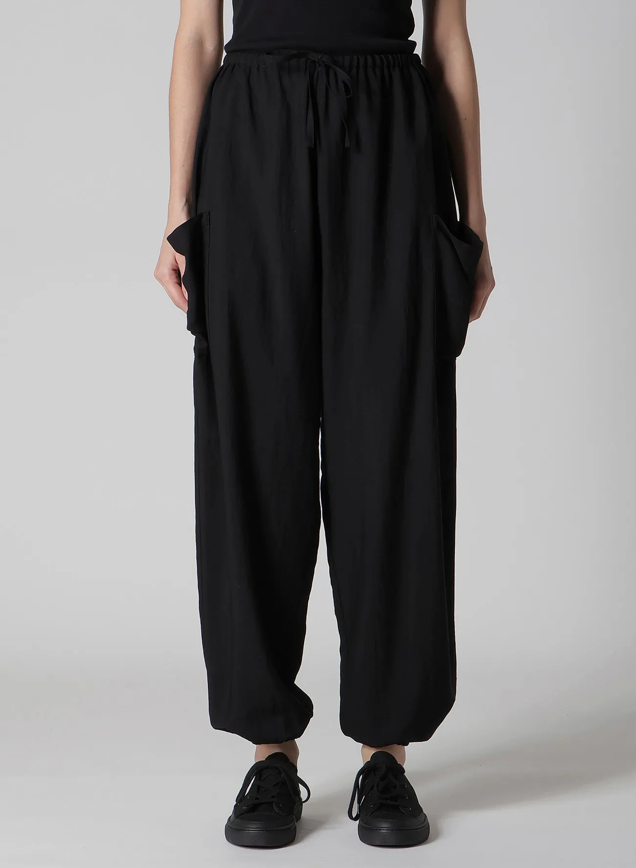 Cu/W HIGH TWISTED GABARDINE RELAXED FIT PANTS sold by Yohji Yamamoto product image thumbnail 2