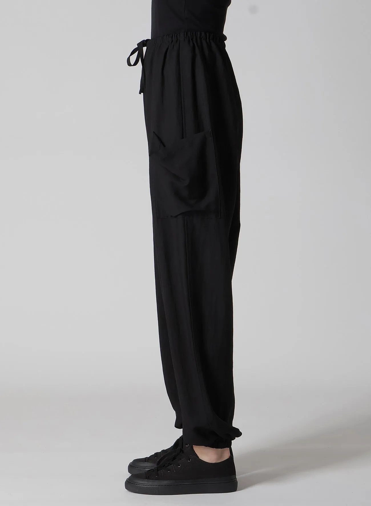 Cu/W HIGH TWISTED GABARDINE RELAXED FIT PANTS sold by Yohji Yamamoto product image thumbnail 4