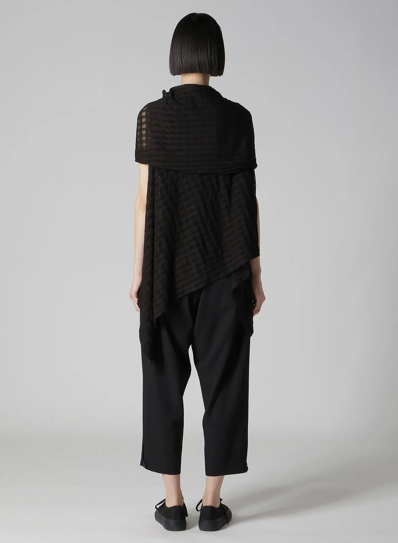 SHEER PLAID JACQUARD LAYERED FLARE CARDIGAN sold by Yohji Yamamoto product image thumbnail 5