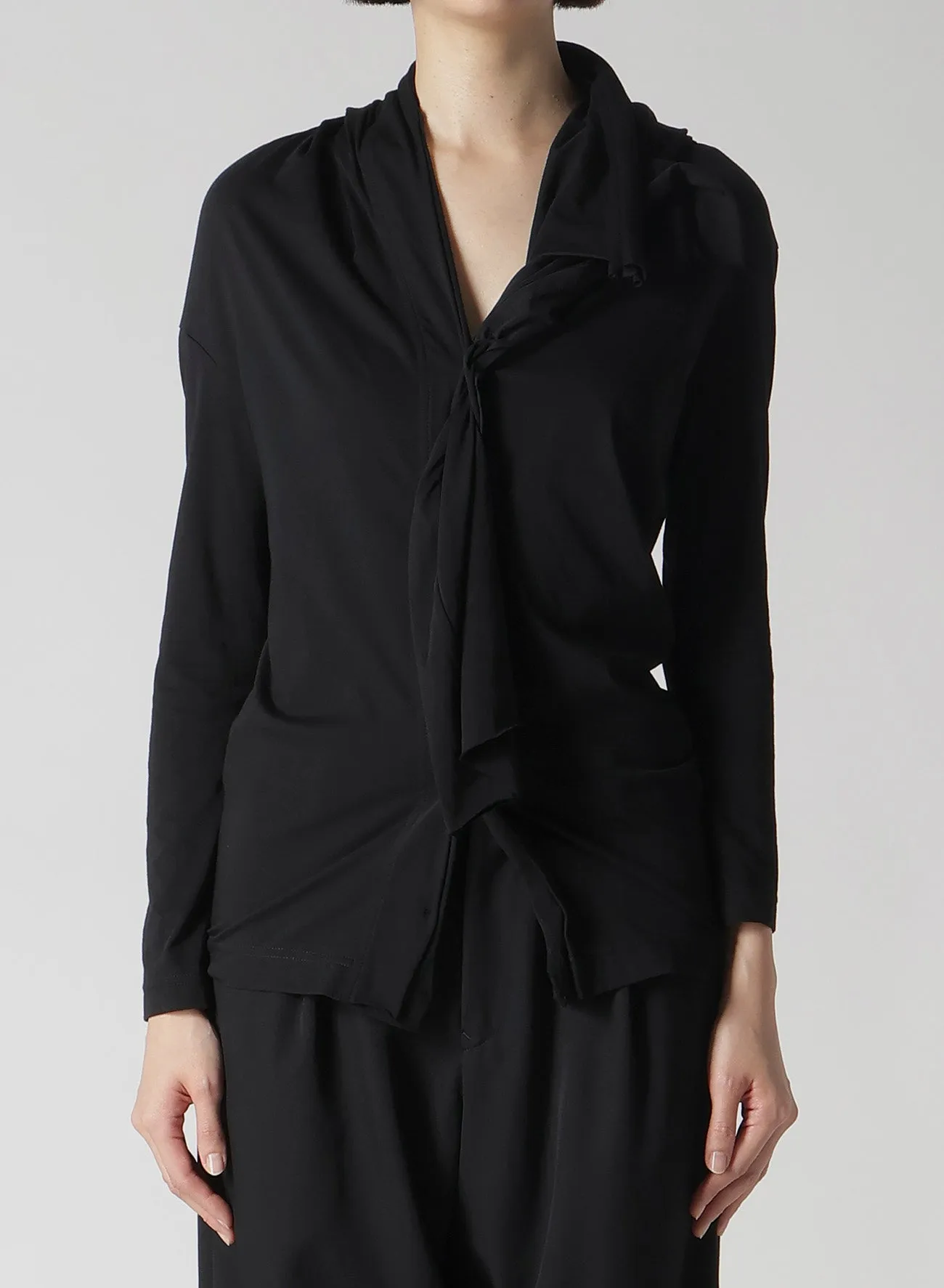 HIGH GAUGE AIRY JERSEY DRAPE DETAIL LONG SLV CD sold by Yohji Yamamoto product image thumbnail 2