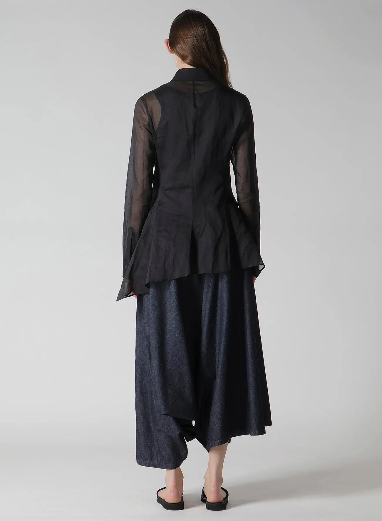 COTTON ORGANZA LAWN BACKSIDE FLARED SLIM B sold by Yohji Yamamoto product image thumbnail 5