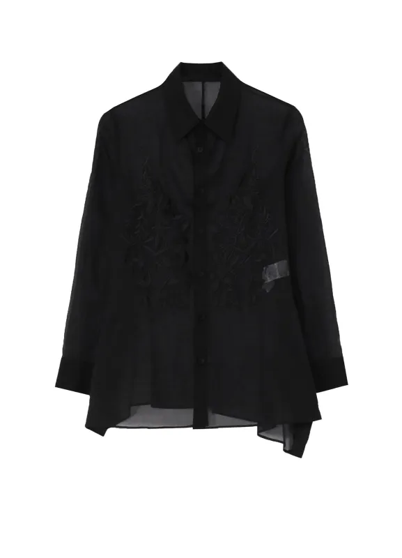 COTTON ORGANZA LAWN BACKSIDE FLARED SLIM B sold by Yohji Yamamoto