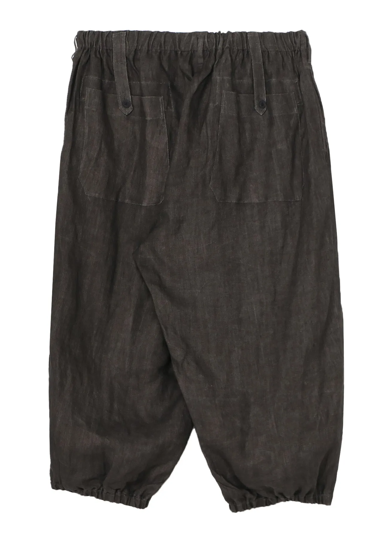 INK DYED TWILL GATHER CROPPED PANTS sold by Yohji Yamamoto product image thumbnail 3