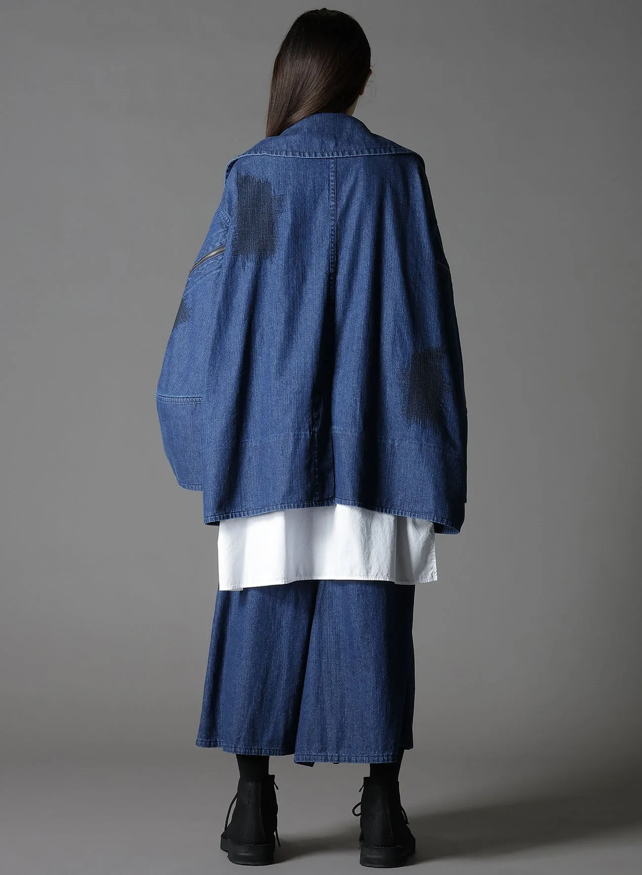 8OZ DENIM + DUNGAREE SHORT LENGTH BIG SLEEVE DOUBLE COAT sold by Yohji Yamamoto product image thumbnail 5