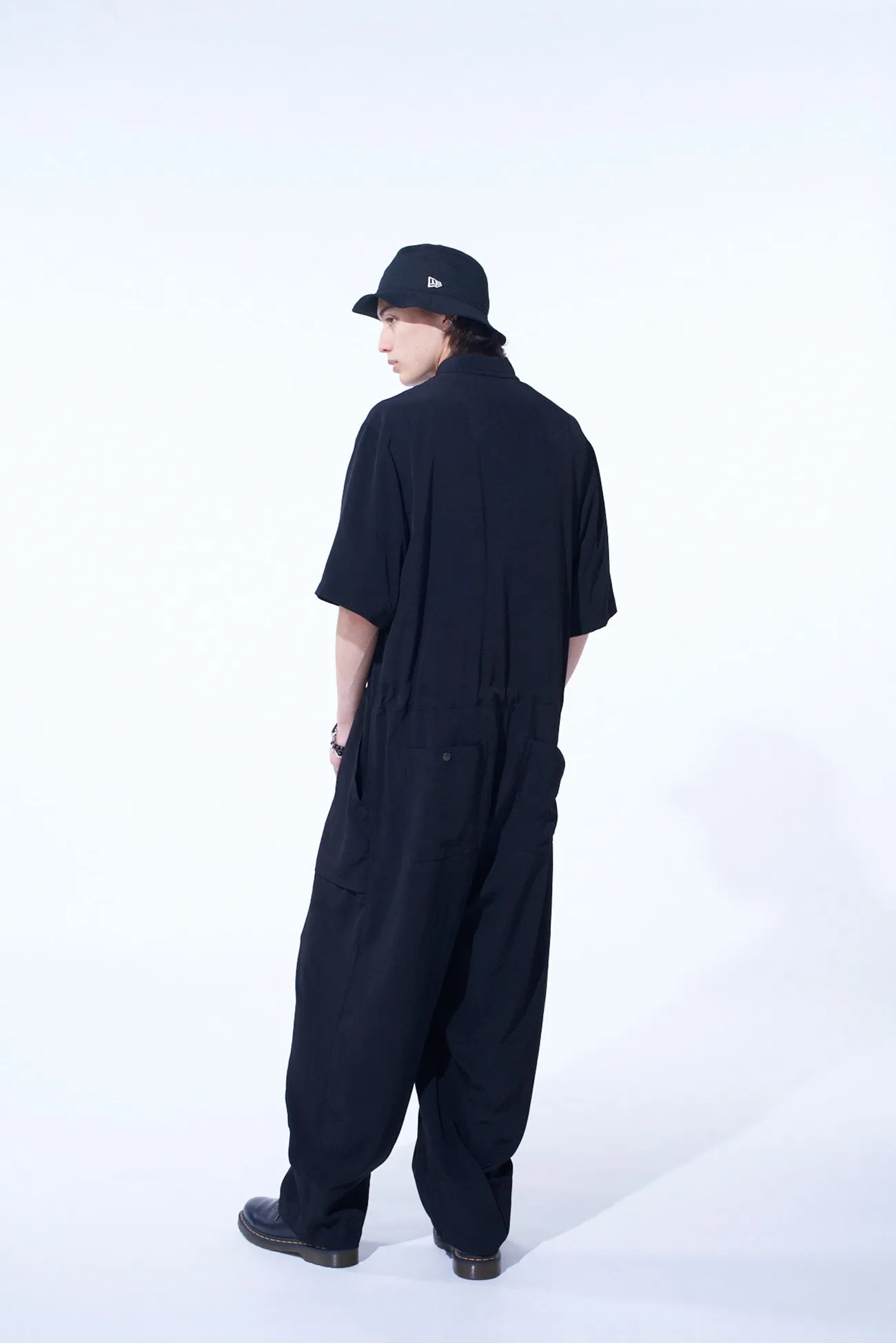 CREPE de CHINE SHORT SLEEVE MILITARY ALL-IN-ONE sold by Yohji Yamamoto product image thumbnail 4