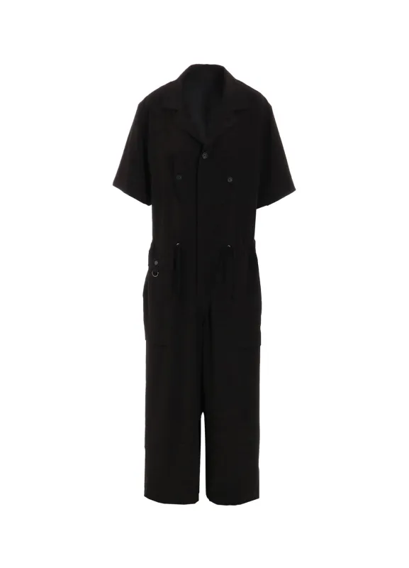 CREPE de CHINE SHORT SLEEVE MILITARY ALL-IN-ONE sold by Yohji Yamamoto