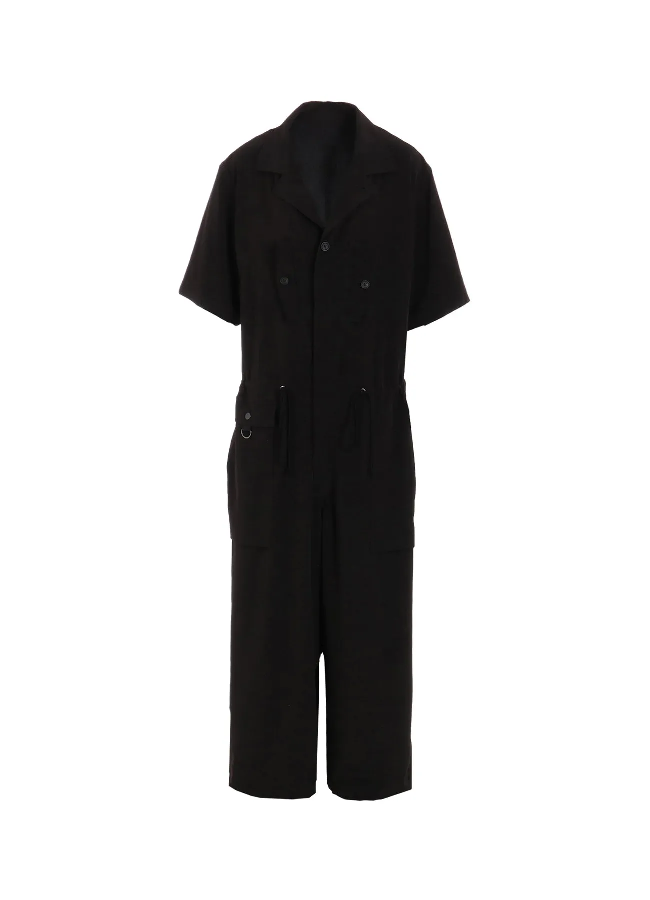 CREPE de CHINE SHORT SLEEVE MILITARY ALL-IN-ONE sold by Yohji Yamamoto