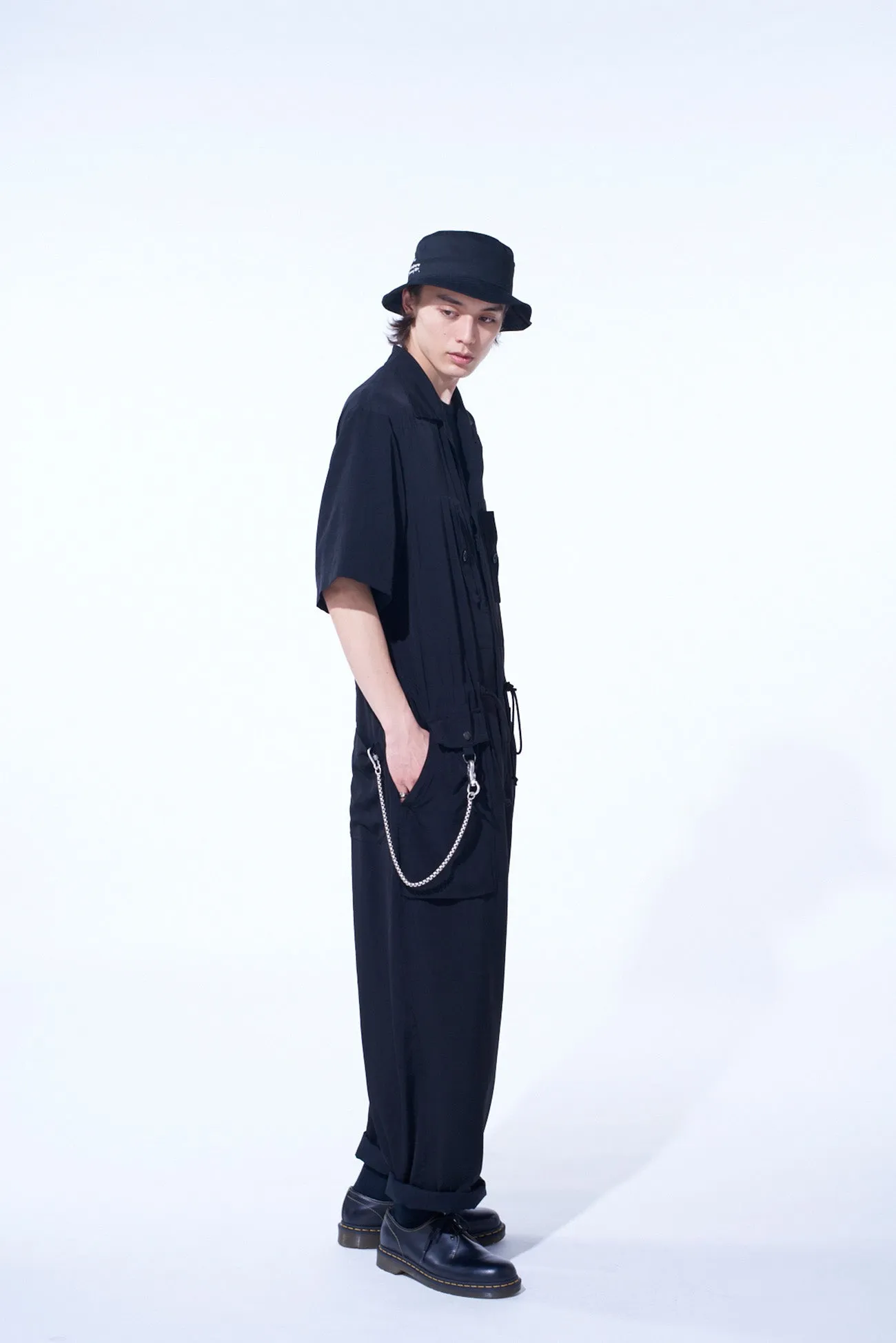CREPE de CHINE SHORT SLEEVE MILITARY ALL-IN-ONE sold by Yohji Yamamoto product image thumbnail 5