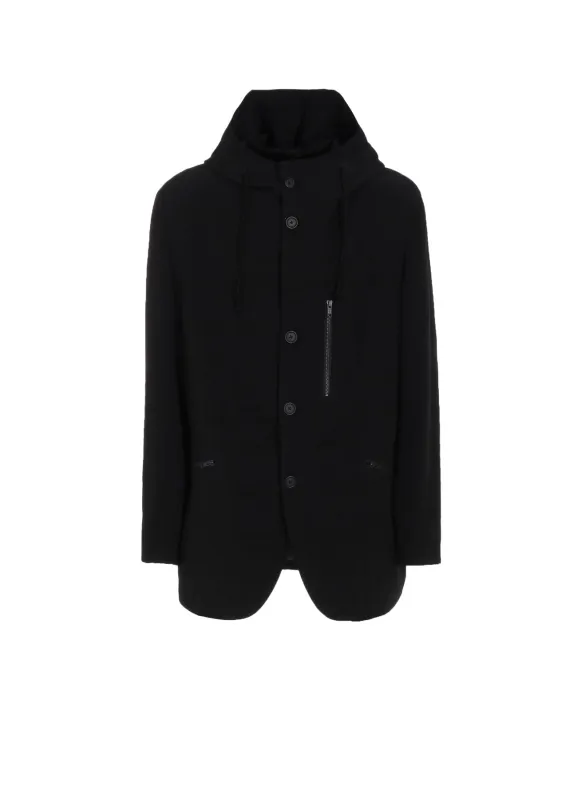 CREPE de CHINE HOODED JACKET sold by Yohji Yamamoto
