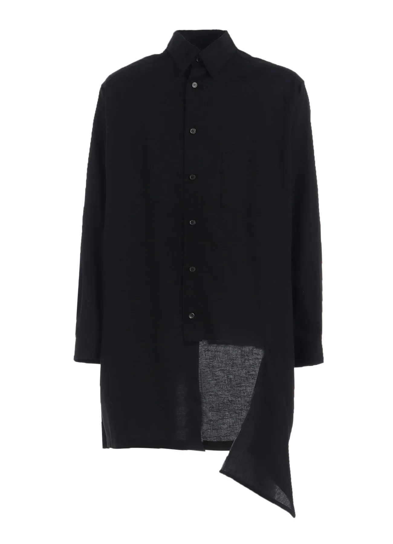 LIGHT COTTON TWILLL WASH ONC LEFT FRONT CUT-OUT SHIRT sold by Yohji Yamamoto product image thumbnail 2