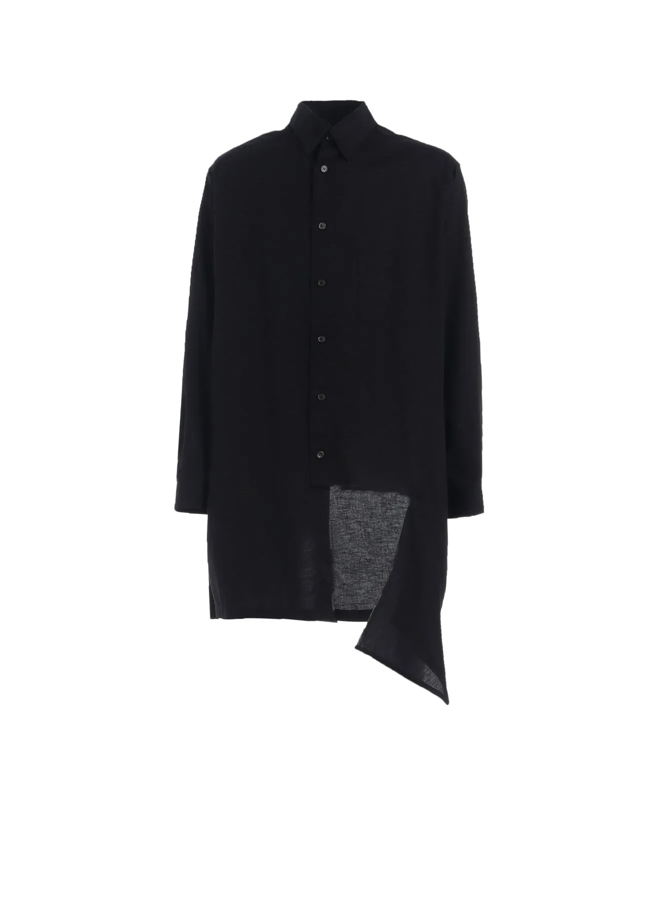 LIGHT COTTON TWILLL WASH ONC LEFT FRONT CUT-OUT SHIRT sold by Yohji Yamamoto