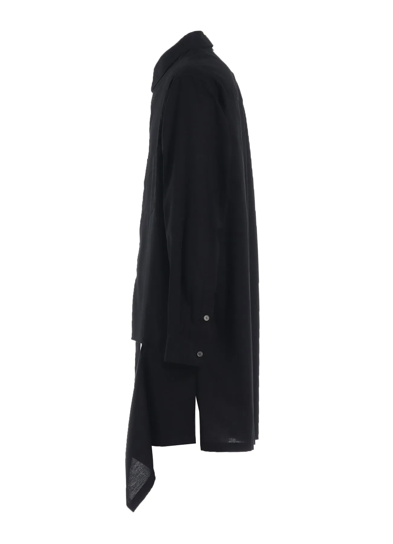 LIGHT COTTON TWILLL WASH ONC LEFT FRONT CUT-OUT SHIRT sold by Yohji Yamamoto product image thumbnail 3