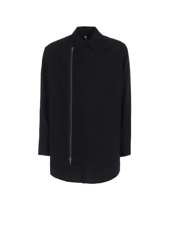 LIGHT COTTON TWILLL WASH ONC LEFT OVERLAPPING SHIRT sold by Yohji Yamamoto