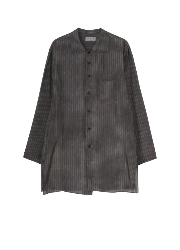 【4/19 10:01(JST) Release】【PIECE UNIQUE/THE SHOP】INK DYED ST PATTERN BUTTON COLLAR BLOUSE made by Yohji Yamamoto