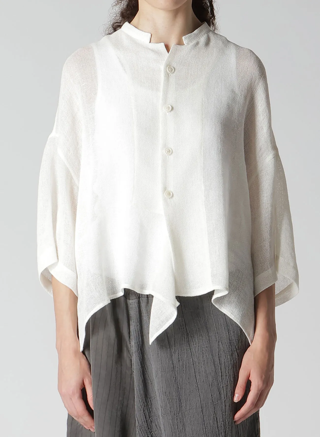 LENO CLOTH HALF SLEEVE BOX SHIRT sold by Yohji Yamamoto product image thumbnail 4