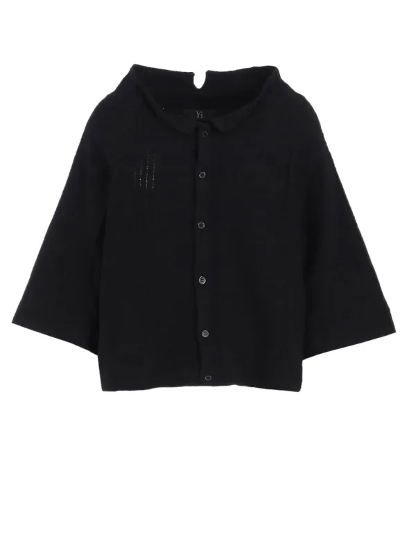 JACQUARD JERSEY RAGLAN SLEEVE CARDIGAN made by Yohji Yamamoto