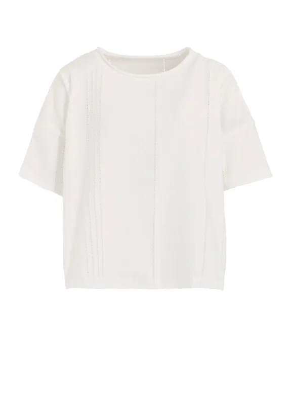 JACQUARD JERSEY CURLED COLLAR CROPPED SHORT SLEEVE T sold by Yohji Yamamoto