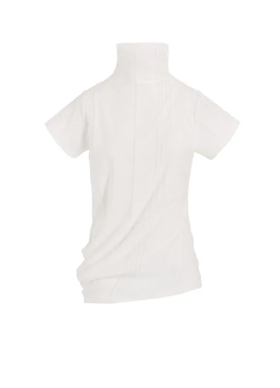 JACQUARD JERSEY HIGH NECK CRUNCHED SIDE T sold by Yohji Yamamoto