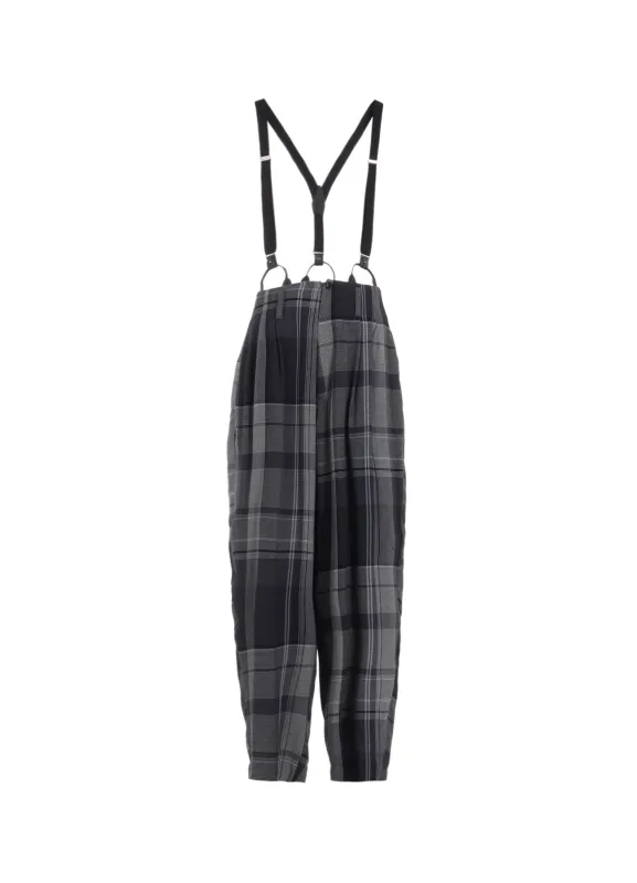 GAUZE PLAID SUSPENDER PANTS sold by Yohji Yamamoto