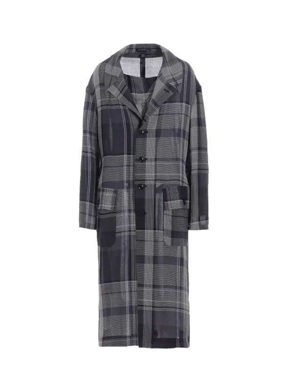 GAUZE PLAID BIG JACKET made by Yohji Yamamoto