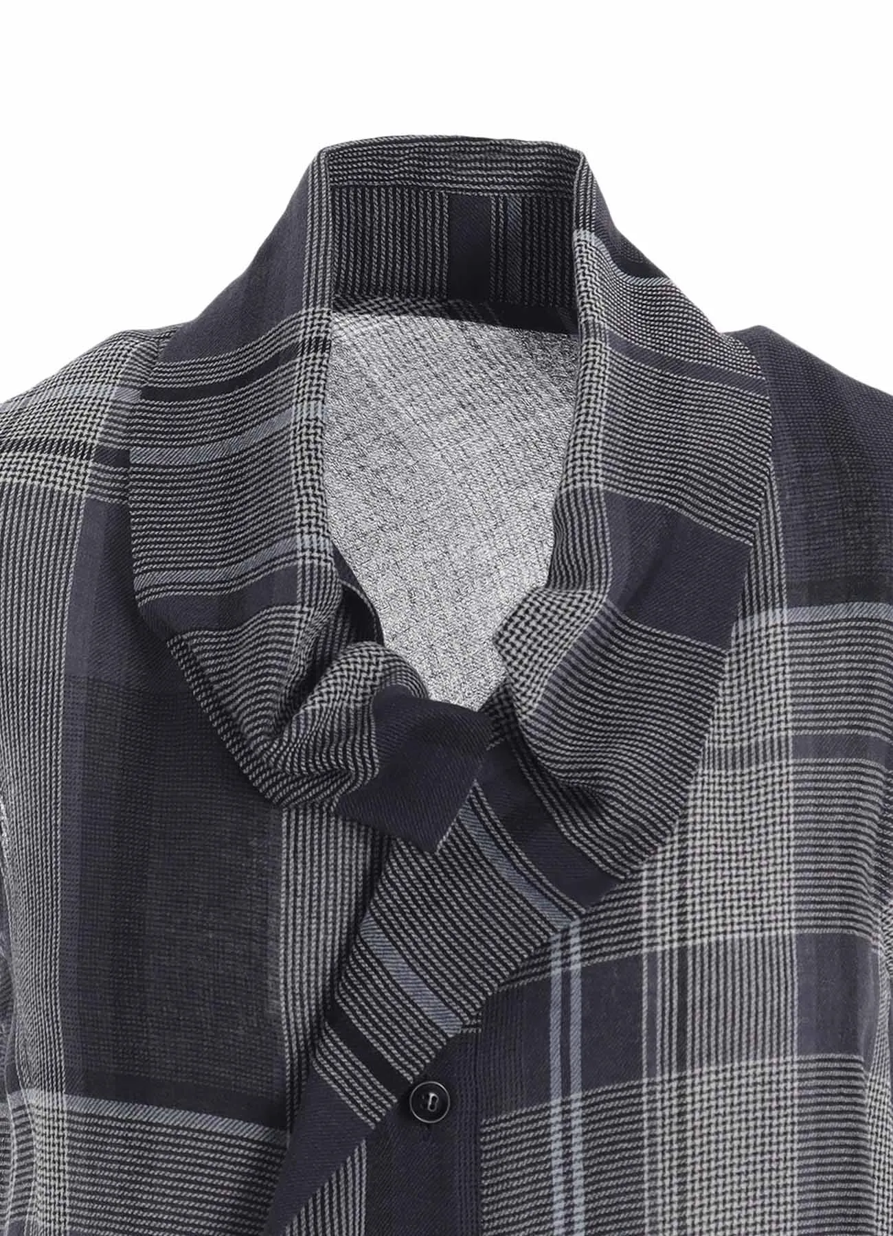 GAUZE PLAID TIE STYLE SLEEVELESS BLOUSE sold by Yohji Yamamoto product image thumbnail 5