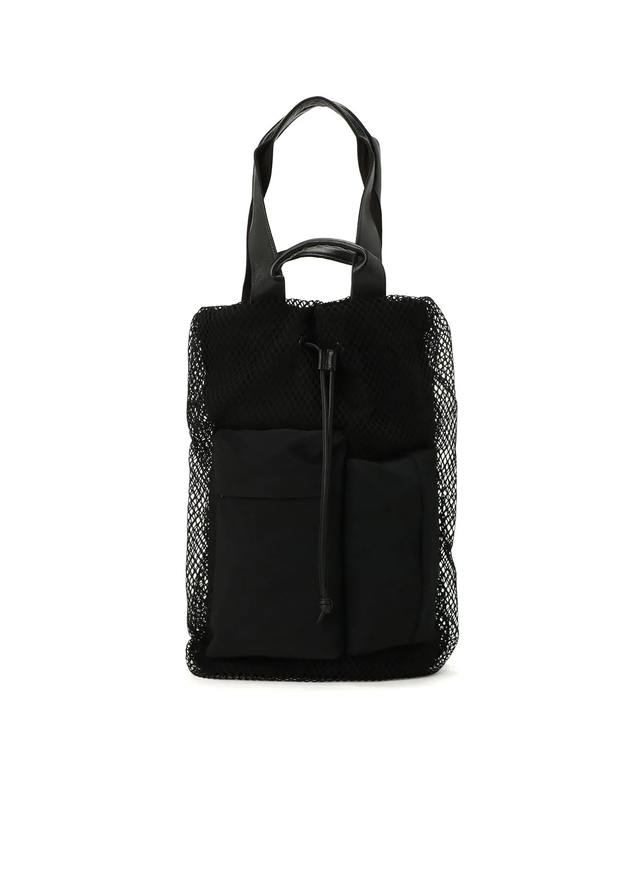 DIAMOND NET/LEATHER COMBINATION BIG POUCH sold by Yohji Yamamoto