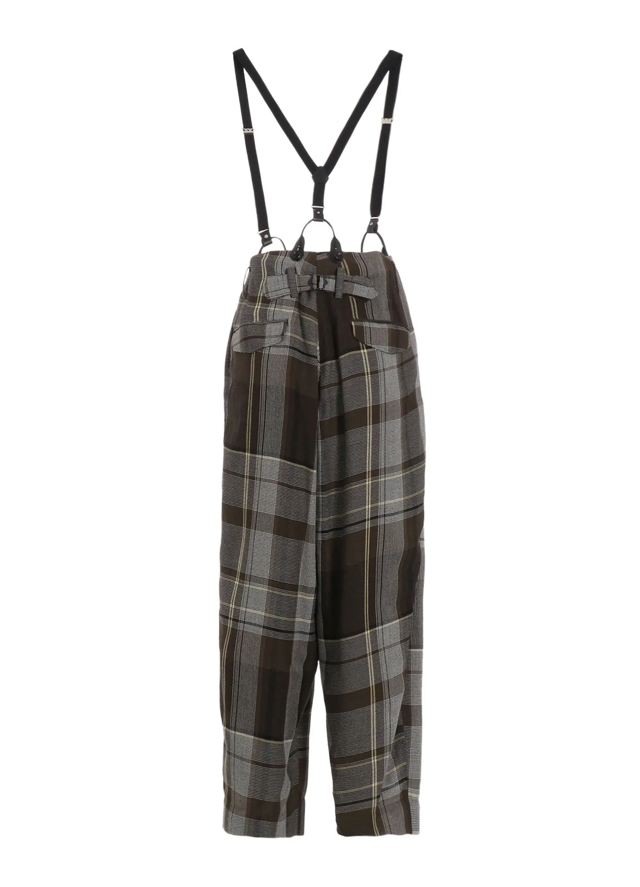GAUZE PLAID SUSPENDER PANTS sold by Yohji Yamamoto product image thumbnail 4