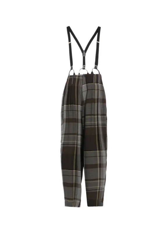 GAUZE PLAID SUSPENDER PANTS made by Yohji Yamamoto