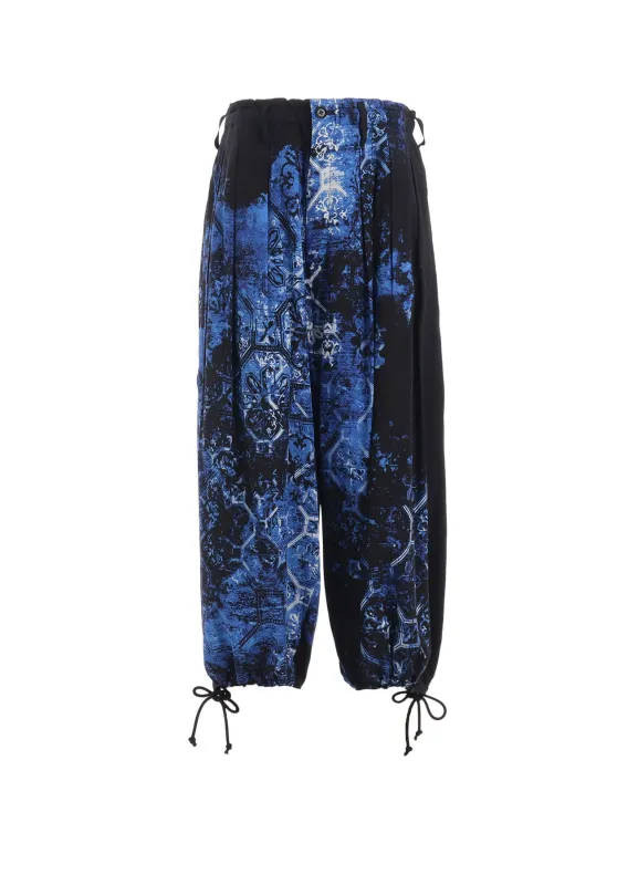 RAYON PRINT TILE PATTERN BALLOON PANTS sold by Yohji Yamamoto