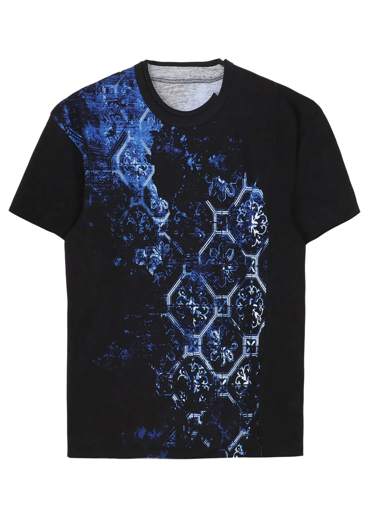 COTTON JERSEY TILE PATTERN T-SHIRT MIX TIERED T-SHIRT sold by Yohji Yamamoto product image thumbnail 2
