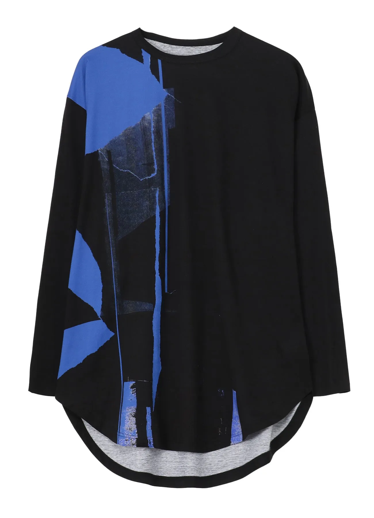 COTTON JERSEY TORN PATTERN HEM ROUND JUMBO T-SHIRT LONG SLEEVES sold by Yohji Yamamoto product image thumbnail 2