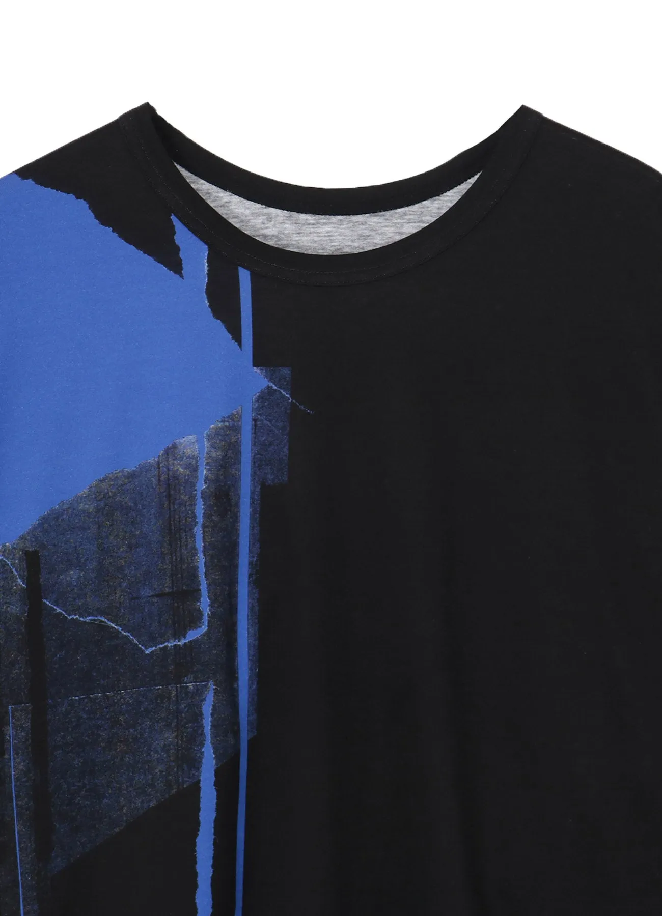 COTTON JERSEY TORN PATTERN HEM ROUND JUMBO T-SHIRT LONG SLEEVES sold by Yohji Yamamoto product image thumbnail 4