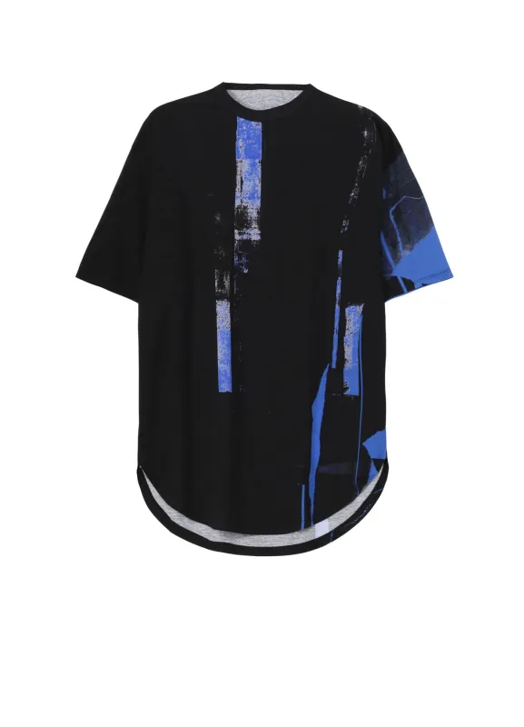 COTTON JERSEY TORN PATTERN HEM ROUND JUMBO T-SHIRT SHORT SLEEVES sold by Yohji Yamamoto