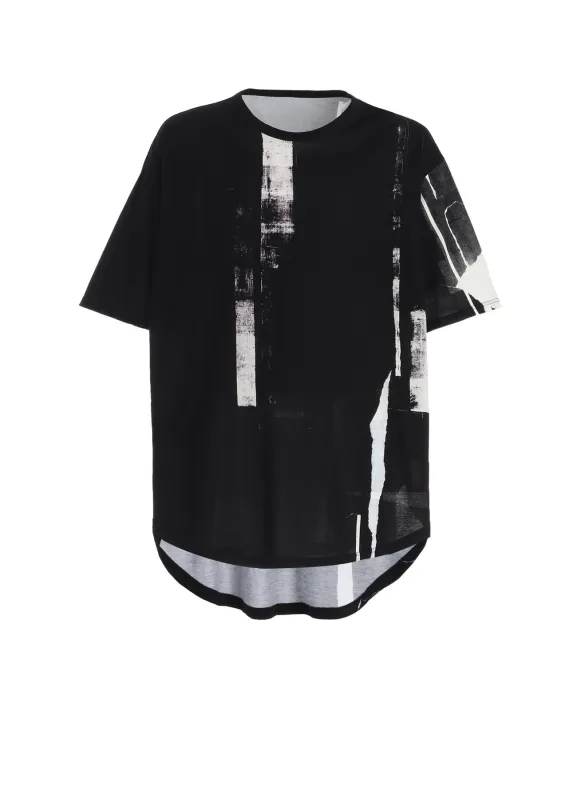 COTTON JERSEY TORN PATTERN HEM ROUND JUMBO T-SHIRT SHORT SLEEVES sold by Yohji Yamamoto